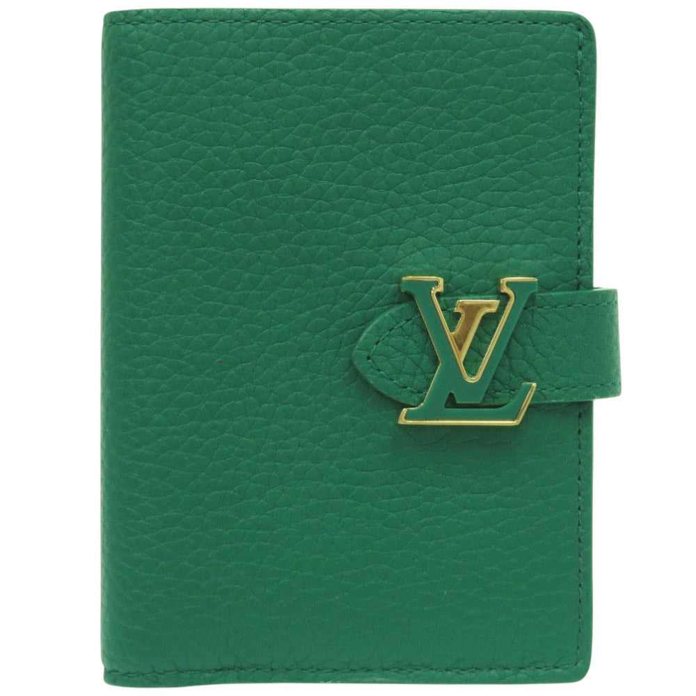 新品同様 ルイ ヴィトン LV ヴェルティカル ウォレット コンパクト M82438 トリヨンレザー エムロード 二つ折り財布 緑 LV 0740【中古】LOUIS VUITTON
