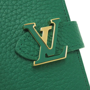 新品同様 ルイ ヴィトン LV ヴェルティカル ウォレット コンパクト M82438 トリヨンレザー エムロード 二つ折り財布 緑 LV 0740【中古】LOUIS VUITTON