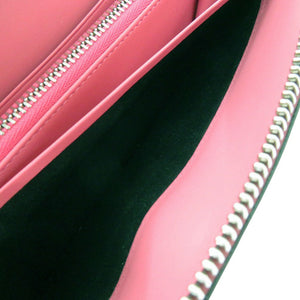 新品同様 ロエベ リピートアナグラム ラウンドファスナーウォレット 261850 長財布 レザー マゼンタ 0741【中古】LOEWE