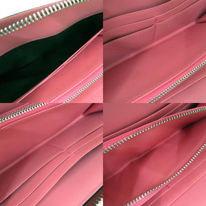 新品同様 ロエベ リピートアナグラム ラウンドファスナーウォレット 261850 長財布 レザー マゼンタ 0741【中古】LOEWE