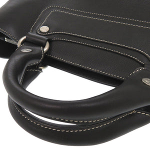 美品 セリーヌ ブギーバッグ レザー ブラック ハンドバッグ 黒 0743【中古】CELINE