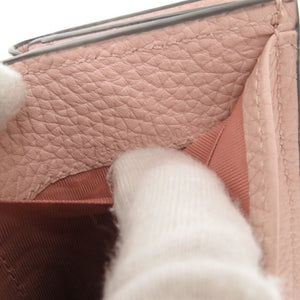 美品 グッチ ホースビット コンパクトウォレット 745988 レザー ピンク 三つ折り財布 0745【中古】GUCCI