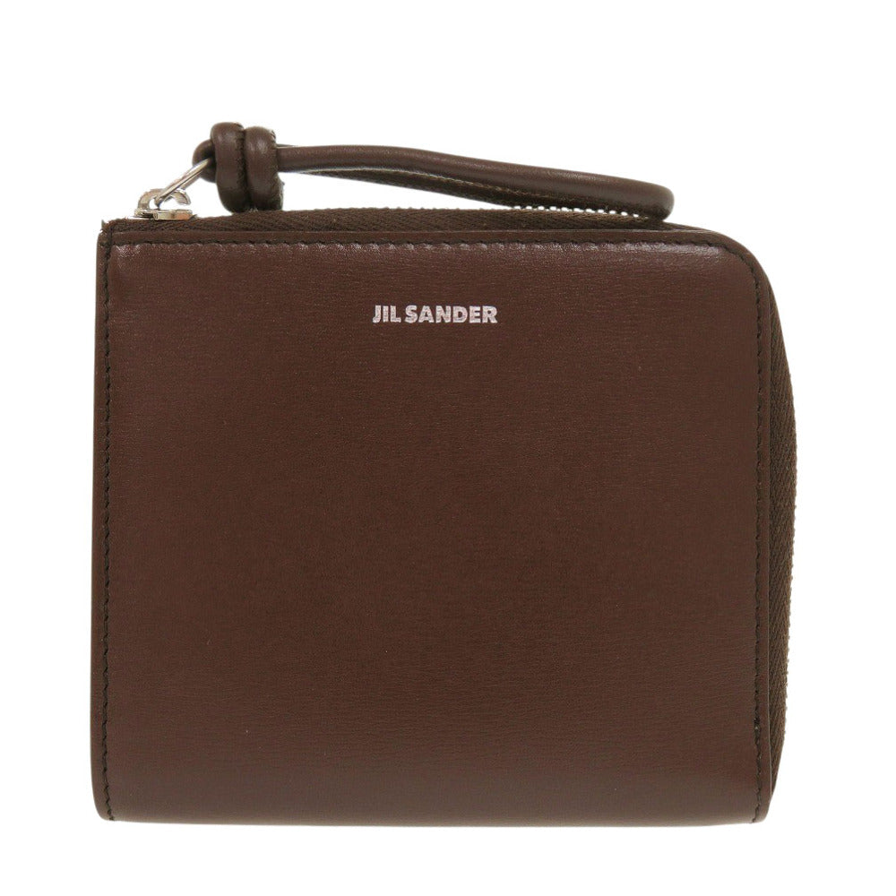 新品同様 ジルサンダー Giro ジロ J07VL0004 ブラウン ミニ財布 レザー カードケース 0746【中古】JIL SANDER