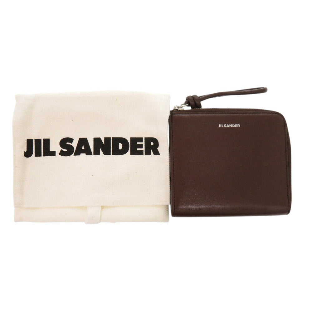 新品同様 ジルサンダー Giro ジロ J07VL0004 ブラウン ミニ財布 レザー カードケース 0746【中古】JIL SANDER