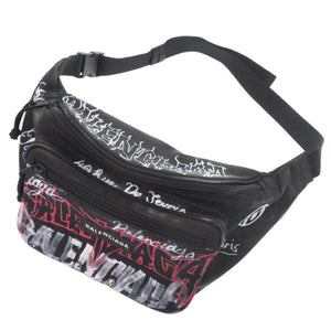 未使用 バレンシアガ Explorer ベルトパック DIY metal allover logo 482389 ポリエステル/ポリアミド ブラック ウエストバッグ 黒 0748【中古】BALENCIAGA