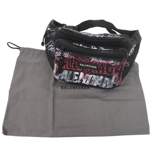 未使用 バレンシアガ Explorer ベルトパック DIY metal allover logo 482389 ポリエステル/ポリアミド ブラック ウエストバッグ 黒 0748【中古】BALENCIAGA