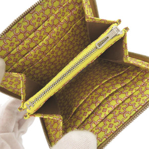 新品同様 エルメス アザップ シルクイン コンパクト ヴォーエプソン/シルク チャイ/ジョーヌシトロン シルバー金具 U刻印(2022年製) コインケース 財布 0750【中古】HERMES