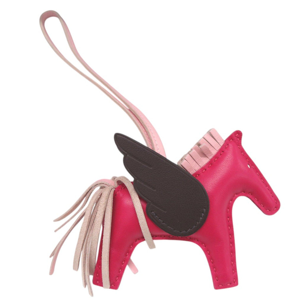 美品 エルメス ロデオペガサスPM バッグチャーム ラムスキン フランボワーズ Z刻印 0755【中古】HERMES レディース