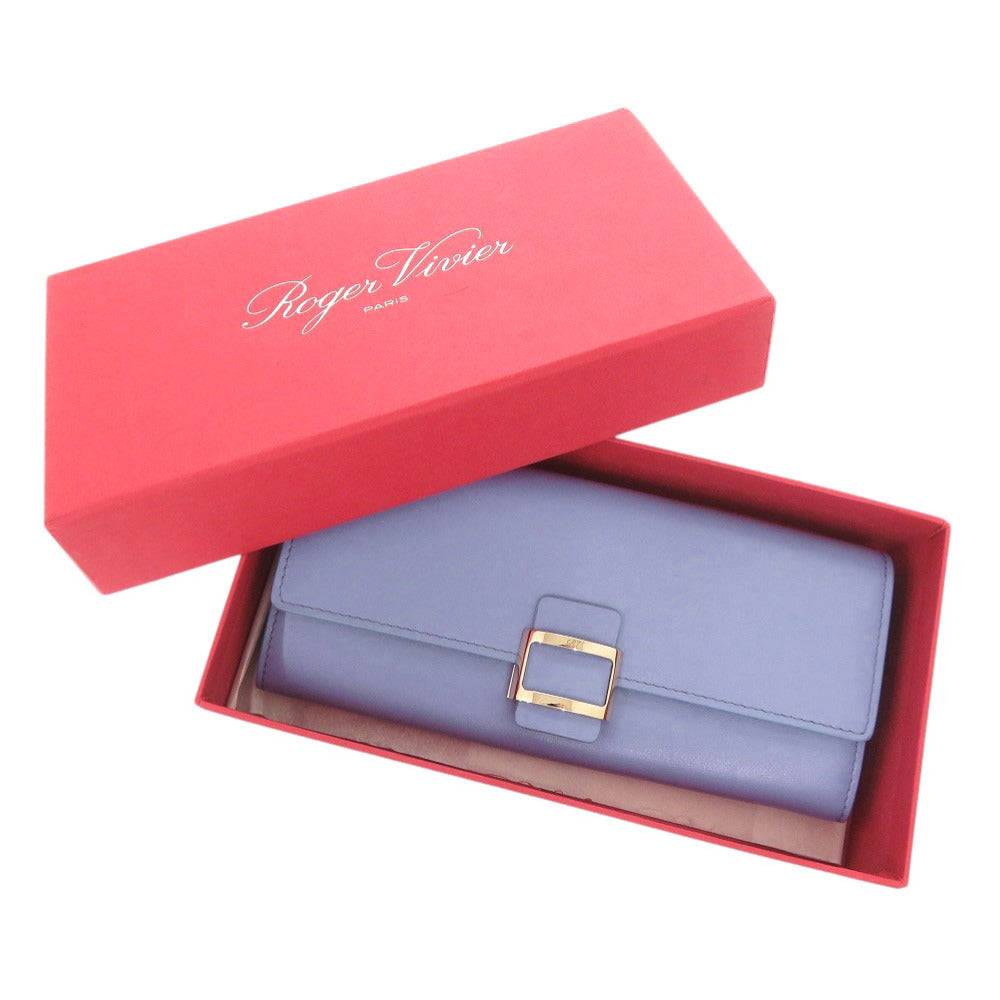 新品同様 ロジェヴィヴィエ レザー ブルー系 長財布 0756【中古】
