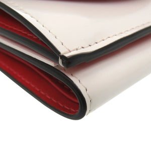 未使用品 クリスチャンルブタン Loubi54 ルビ54 コンパクトウォレット ミニ財布 バイカラー 3235108 三つ折り財布 パテントレザー ホワイト 0757【中古】Christian Louboutin