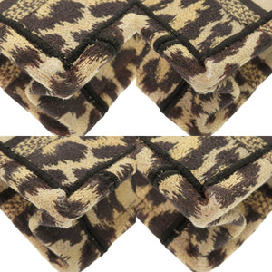 クリスチャンディオール ブックトート ミニ レオパード キャンバス ベージュ ハンドバッグ 0760【中古】Christian Dior