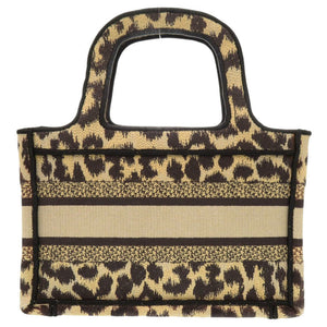 クリスチャンディオール ブックトート ミニ レオパード キャンバス ベージュ ハンドバッグ 0760【中古】Christian Dior