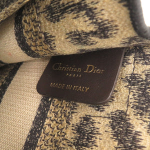 クリスチャンディオール ブックトート ミニ レオパード キャンバス ベージュ ハンドバッグ 0760【中古】Christian Dior