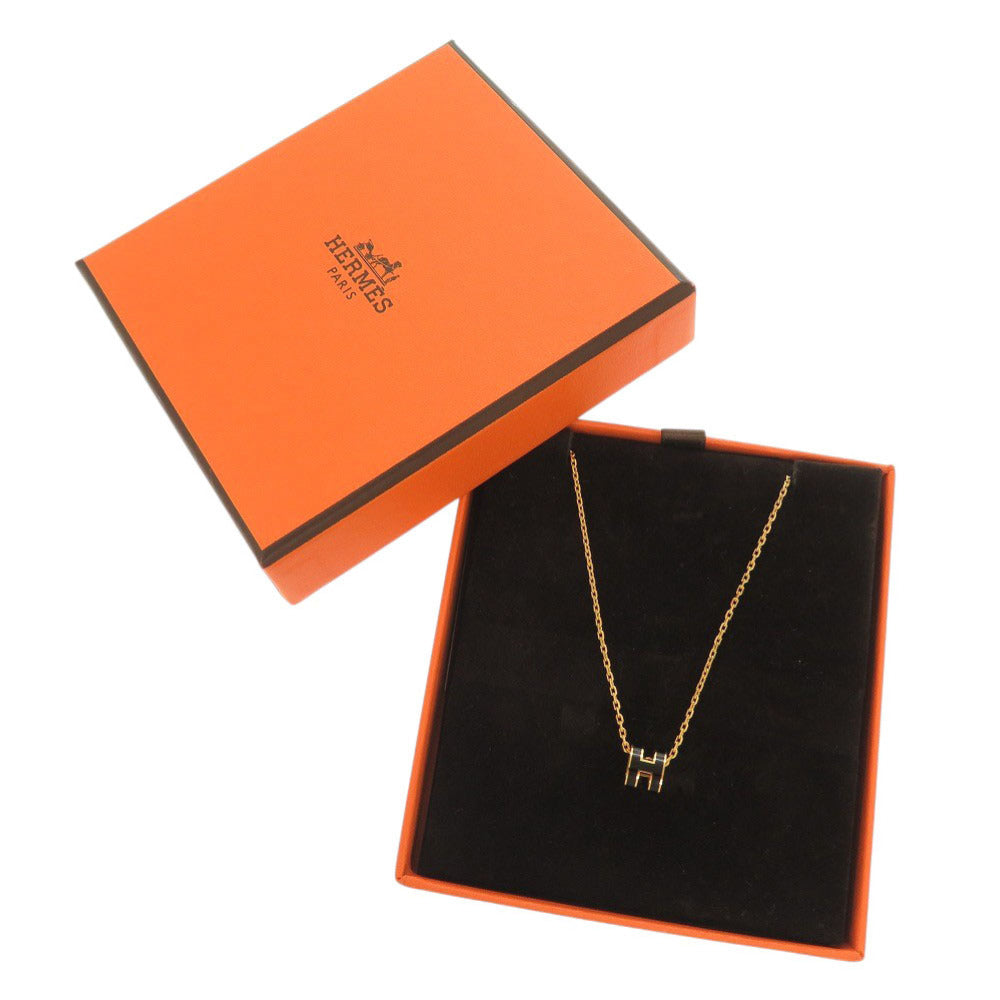新品同様 エルメス ミニポップアッシュH メタル ゴールド金具 ブラック ネックレス 0768【中古】HERMES