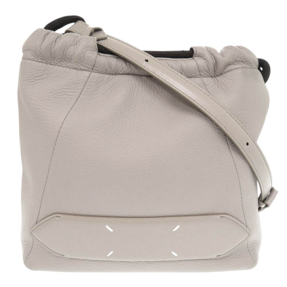 メゾン マルジェラ 5AC ソフト ドローストリング レザー グレー ショルダーバッグ 0772【中古】Maison Margiela