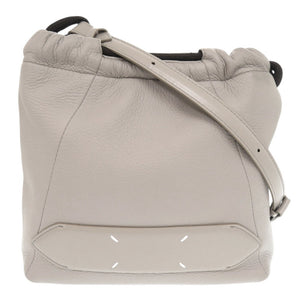メゾン マルジェラ 5AC ソフト ドローストリング レザー グレー ショルダーバッグ 0772【中古】Maison Margiela