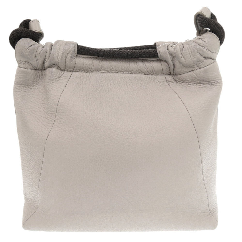 メゾン マルジェラ 5AC ソフト ドローストリング レザー グレー ショルダーバッグ 0772【中古】Maison Margiela