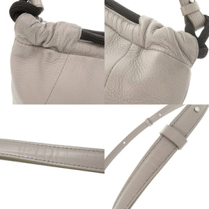 メゾン マルジェラ 5AC ソフト ドローストリング レザー グレー ショルダーバッグ 0772【中古】Maison Margiela