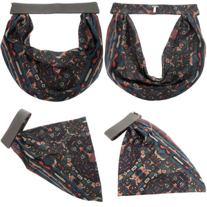 新品同様 エルメス 付け襟 プティアッシュ シルク 牛革 グレー その他ファッション雑貨 0773【中古】HERMES