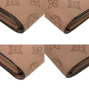 美品 ルイ ヴィトン ポルトフォイユ クレア モノグラム マヒナ M80817 モノグラムマヒナ ガレ 茶 二つ折り財布 LV 0780【中古】LOUIS VUITTON