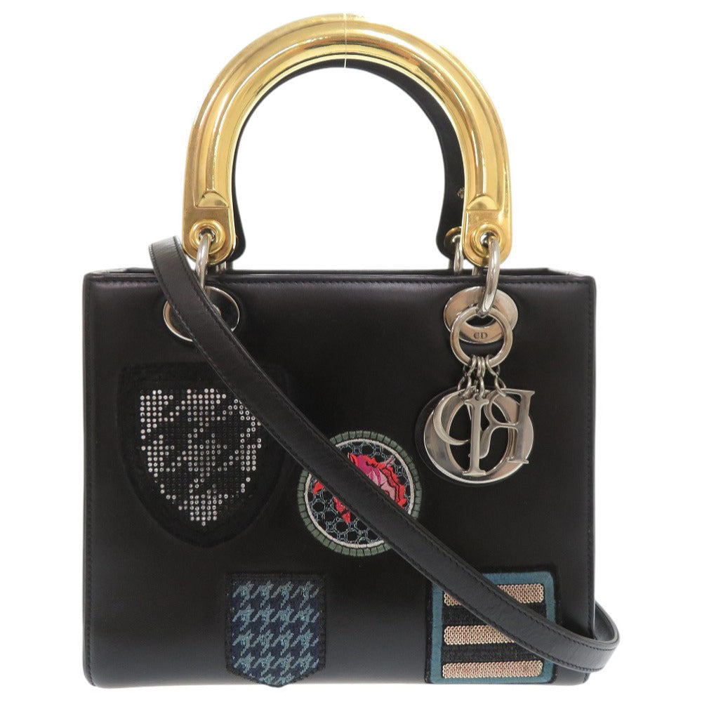 クリスチャンディオール レディディオール レザー ブラック マルチカラー 2WAY ハンドバッグ ショルダーバッグ 0786【中古】Christian Dior