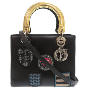 クリスチャンディオール レディディオール レザー ブラック マルチカラー 2WAY ハンドバッグ ショルダーバッグ 0786【中古】Christian Dior