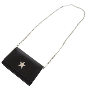 美品 ジバンシィ チェーンウォレット スターアニメーション レザー ブラック ショルダーバッグ 黒 0787【中古】GIVENCHY