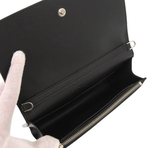 美品 ジバンシィ チェーンウォレット スターアニメーション レザー ブラック ショルダーバッグ 黒 0787【中古】GIVENCHY