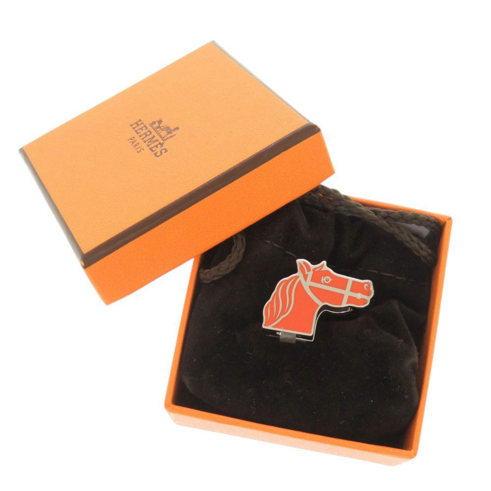 未使用品 エルメス カドリージュ メタル シルバー金具 オレンジ スカーフリング ツイリーリング 0789【中古】HERMES