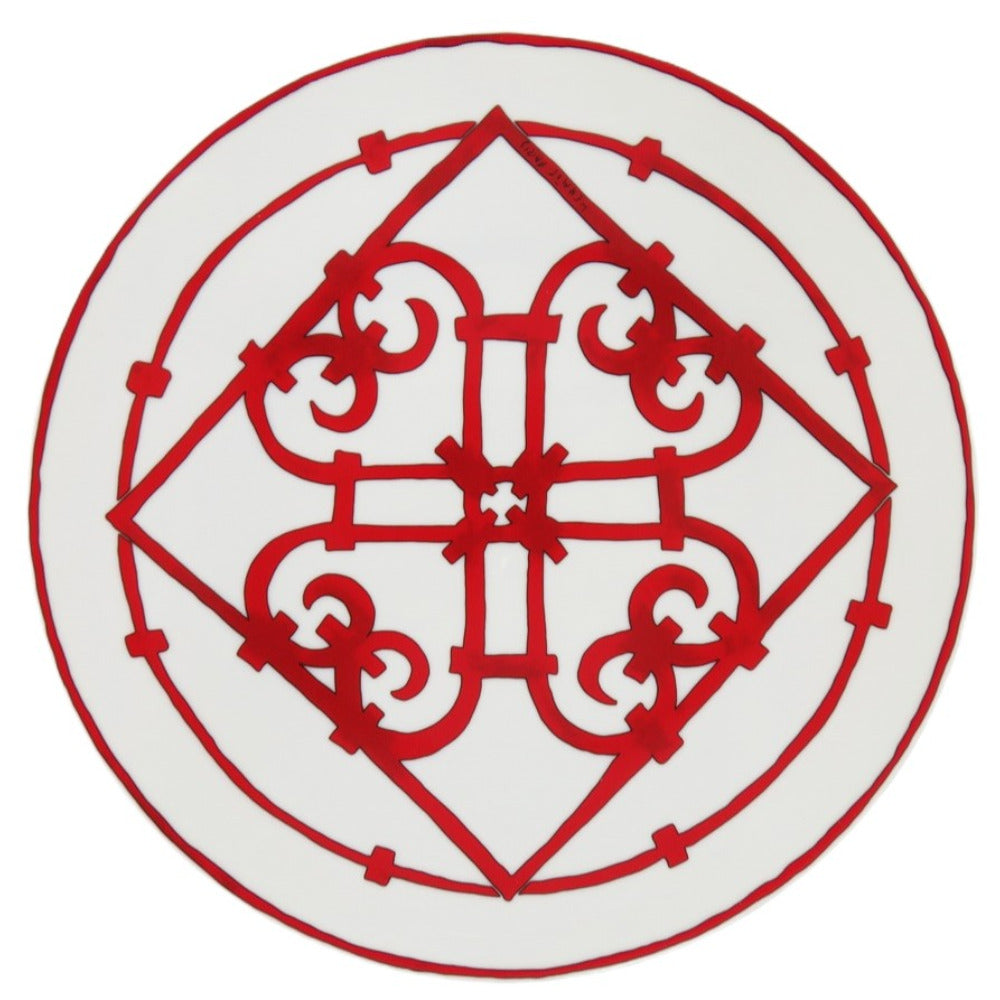 未使用品 エルメス 皿 ガダルキヴィール アメリカンディナープレート 食器 陶器 レッド 赤 プレート 0813【中古】HERMES