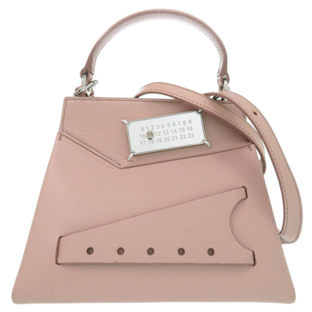 メゾン マルジェラ SNATCHED ミニバッグ スモール ハンドバッグ アシンメトリー S56WG0168 レザー ピンク 0819【中古】Maison Margiela