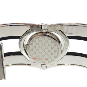 美品 グッチ 112 トワール バングル SS プラスチック ブラック クオーツ 腕時計 黒文字盤 0845【中古】GUCCI