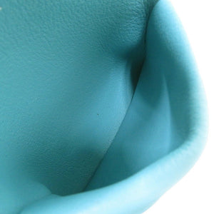 美品 エルメス カルヴィデュオ Calvi Duo カードケース レザー ブルー W刻印 0848【中古】HERMES