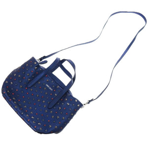 美品 ジミーチュウ 2way MINISARA ミニサラ カラースタースタッズ レザー ネイビー 紺 ハンドバッグ 0851【中古】JIMMY CHOO