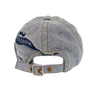 美品 バーバリー デニム キャップ 8085749 コットン ブルー 帽子 青 0852【中古】BURBERRY