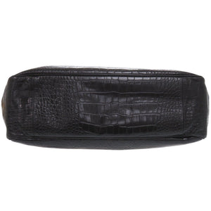 ロンシャン 型押しレザー ブラック トートバッグ 黒 0855【中古】Longchamp