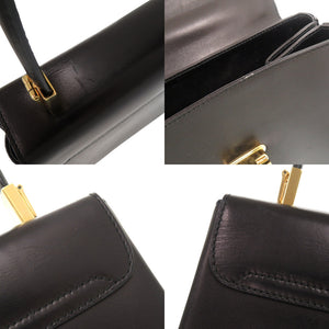 サルヴァトーレフェラガモ ガンチーニ レザー ブラック 2WAY ハンドバッグ ショルダーバッグ 黒 0857【中古】Salvatore Ferragamo