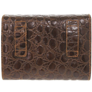 美品 サルヴァトーレフェラガモ チェーンショルダー ヴァラリボン AQ213202 型押しレザー ブラウン ショルダーバッグ 茶 0859【中古】Salvatore Ferragamo