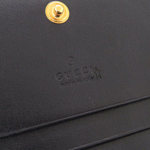 新品同様 グッチ ホースビット 621887 キャンバス レザー ベージュ ネイビー 二つ折り財布 0860【中古】GUCCI