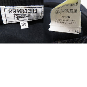 新品同様 エルメス デニムキャスケット 帽子 リネン インディゴ 0868【中古】HERMES