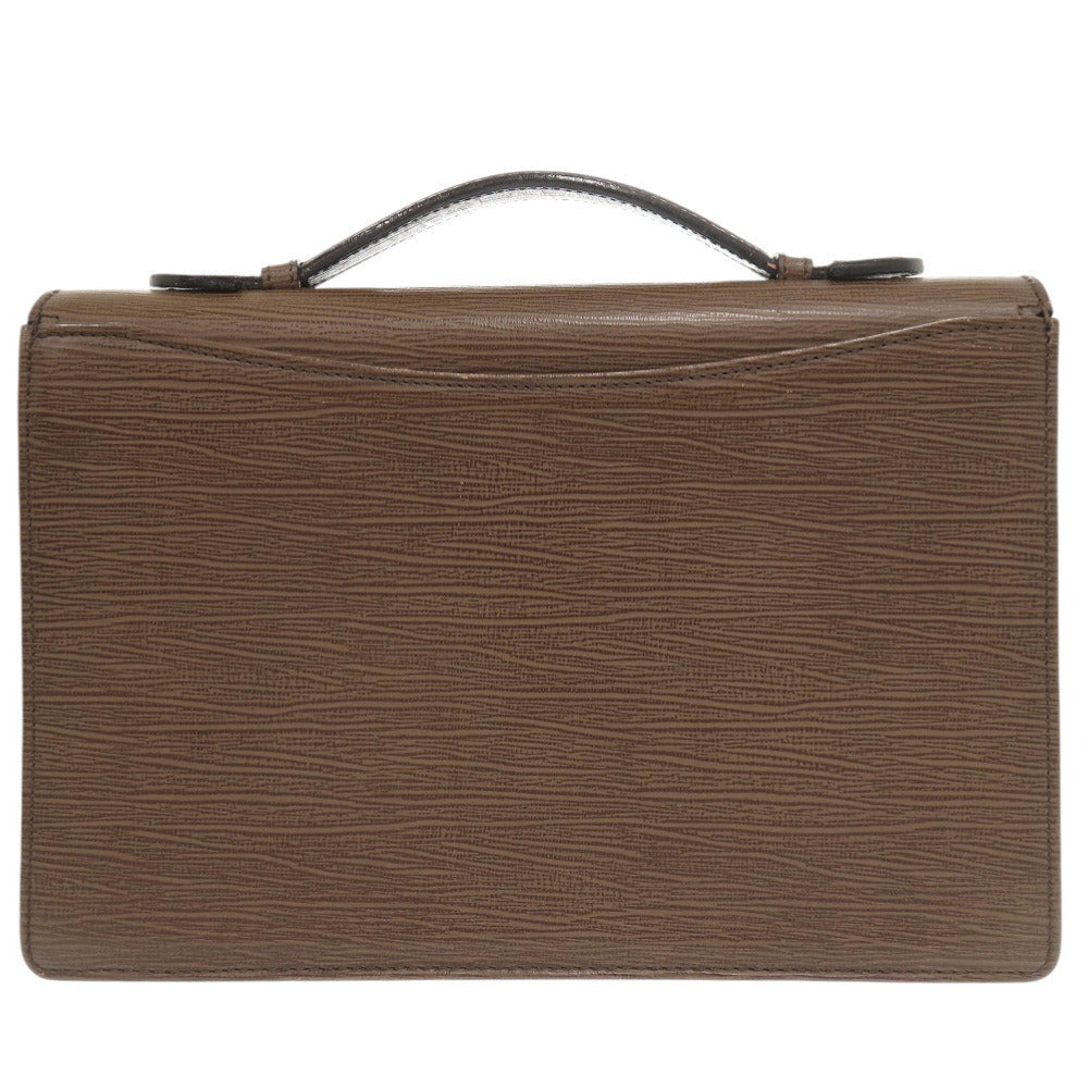 美品 ヴェルサーチ レザー ブラウン ビジネスバッグ 茶 0869【中古】VERSACE メンズ