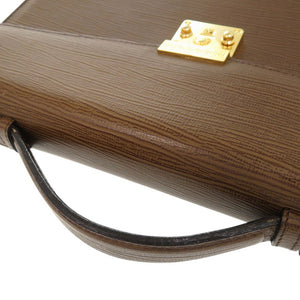 美品 ヴェルサーチ レザー ブラウン ビジネスバッグ 茶 0869【中古】VERSACE メンズ