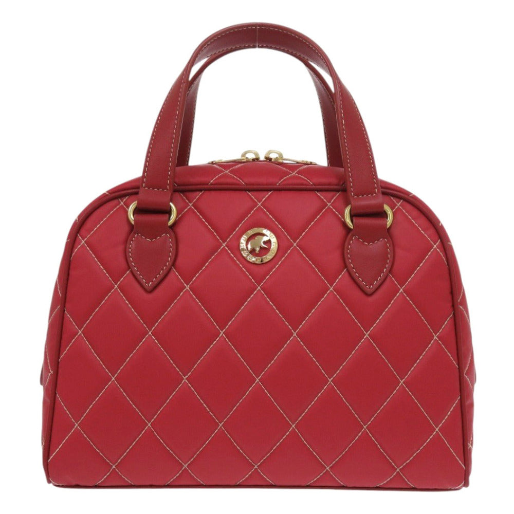 新品同様 ハンティングワールド バチュー ディアマンテ レザー レッド ハンドバッグ 赤 0870【中古】HUNTING WORLD