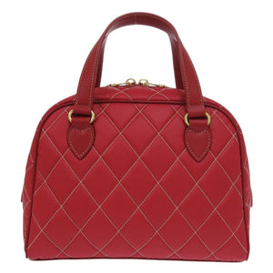 新品同様 ハンティングワールド バチュー ディアマンテ レザー レッド ハンドバッグ 赤 0870【中古】HUNTING WORLD