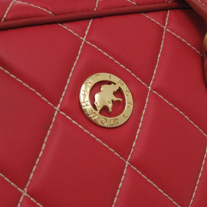 新品同様 ハンティングワールド バチュー ディアマンテ レザー レッド ハンドバッグ 赤 0870【中古】HUNTING WORLD