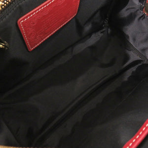 新品同様 ハンティングワールド バチュー ディアマンテ レザー レッド ハンドバッグ 赤 0870【中古】HUNTING WORLD