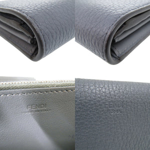 フェンディ ピーカブー PEEKABOO 二つ折り長財布 コンチネンタル財布 8M0427A91B 長財布 レザー ライトブルー 0888【中古】FENDI