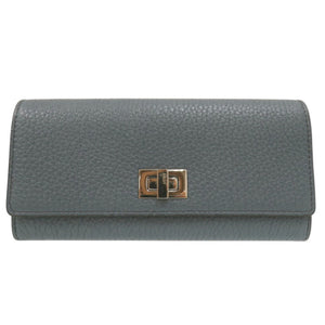 フェンディ ピーカブー PEEKABOO 二つ折り長財布 コンチネンタル財布 8M0427A91B 長財布 レザー ライトブルー 0888【中古】FENDI