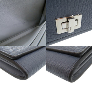 フェンディ ピーカブー PEEKABOO 二つ折り長財布 コンチネンタル財布 8M0427A91B 長財布 レザー ライトブルー 0888【中古】FENDI