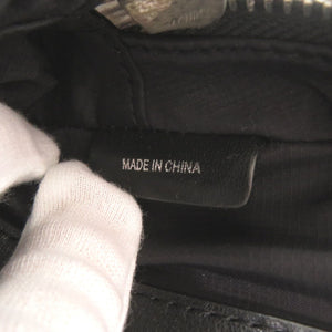 美品 バーバリー ロゴプリント ナイロン ブラック ボディバッグ ウエストバッグ 黒 0889【中古】BURBERRY